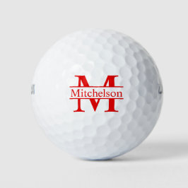 Cross Bar Red LR Monogrammed Golfballen