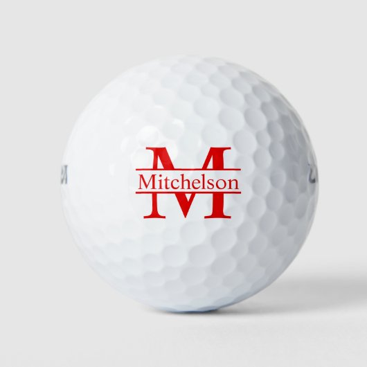 Cross Bar Red LR Monogrammed Golfballen (Voorkant)