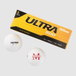 Cross Bar Red LR Monogrammed Golfballen