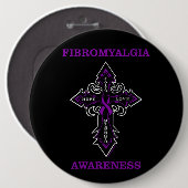 Cross/Bewustzijn...Fibro Knop Ronde Button 6,0 Cm (Voorkant /achterkant)