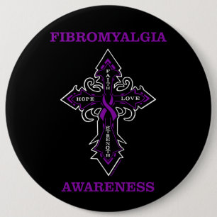 Cross/Bewustzijn...Fibro Knop Ronde Button 6,0 Cm