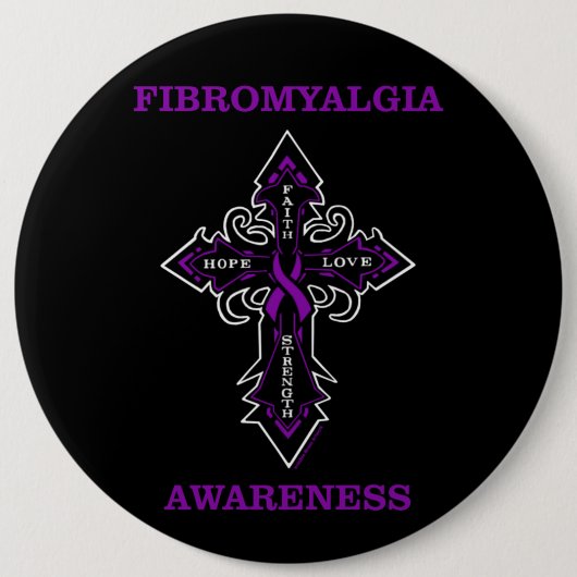 Cross/Bewustzijn...Fibro Knop Ronde Button 6,0 Cm (Voorkant)