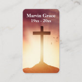 Cross Birds Sunset Funeral Prayer Kaart Visitekaartje (Voorkant)