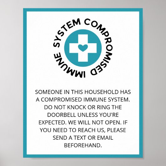 Cross Blue Heart Compromisimmunsysteem Poster (Voorkant)