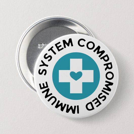 Cross Blue Heart Compromisimmunsysteem Ronde Button 7,6 Cm (Voorkant /achterkant)