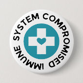 Cross Blue Heart Compromisimmunsysteem Ronde Button 7,6 Cm (Voorkant)