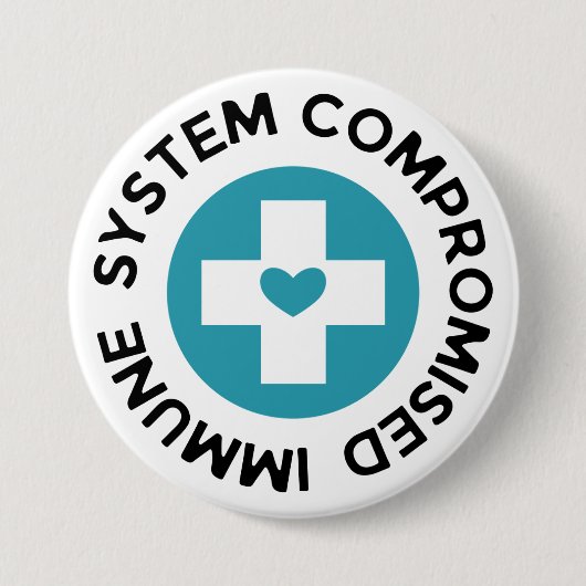 Cross Blue Heart Compromisimmunsysteem Ronde Button 7,6 Cm (Voorkant)