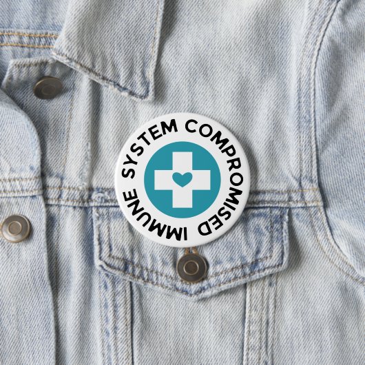 Cross Blue Heart Compromisimmunsysteem Ronde Button 7,6 Cm (In situ)