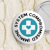 Cross Blue Heart Compromisimmunsysteem Ronde Button 7,6 Cm