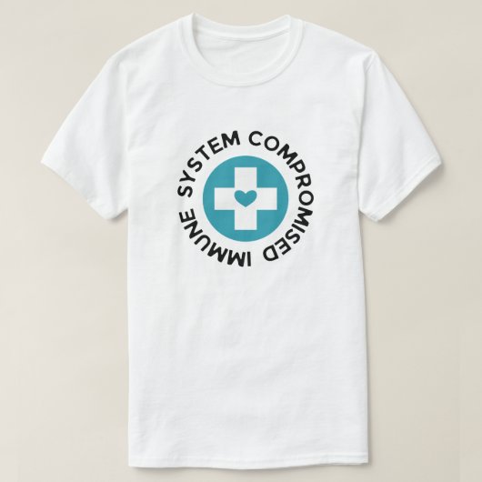 Cross Blue Heart Compromisimmunsysteem T-shirt (Design voorkant)