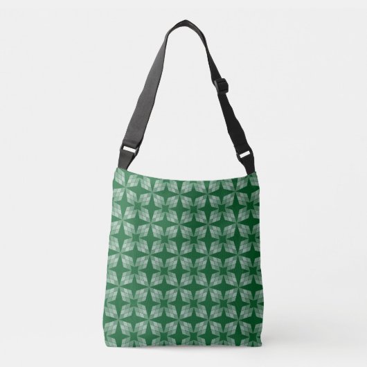 Cross Body Bag - Diamond Petals op Groen Crossbody Tas (Voorkant)