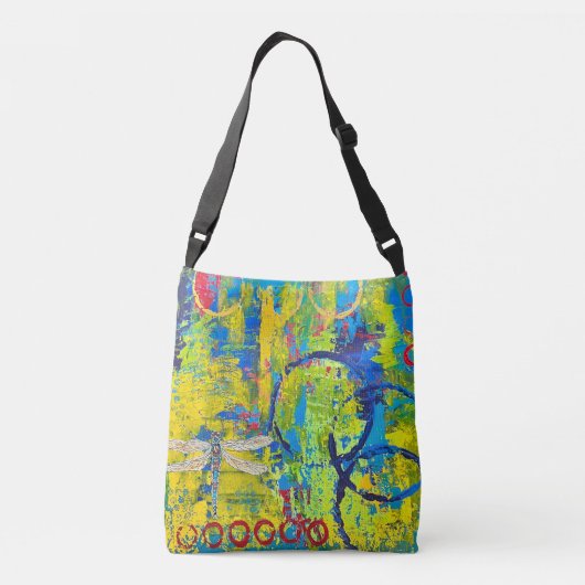 Cross Body Dragonfly Abstracte kunsttas Crossbody Tas (Achterkant)
