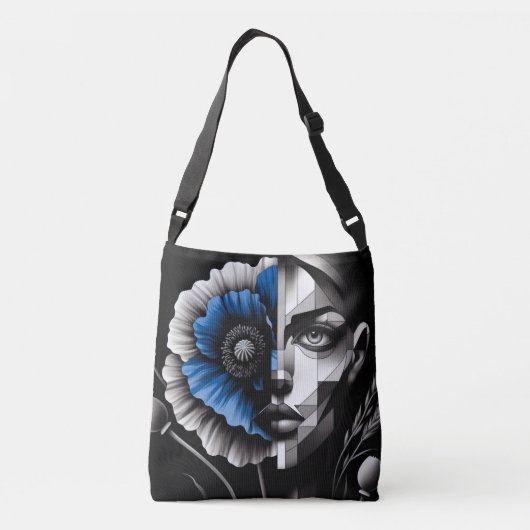 Cross-body tas, Abstract, Poppy, Crossbody tas (Achterkant)