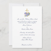 Cross bruiloft uitnodiging, hortensia, Jubileum Kaart (Voorkant)