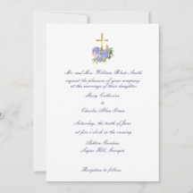 Cross bruiloft uitnodiging, hortensia, Jubileum