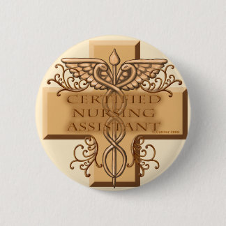 Cross Caduceus CNA Nurse Ronde Button 5,7 Cm