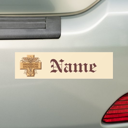 Cross caduceus doctor bumpersticker (Op auto)