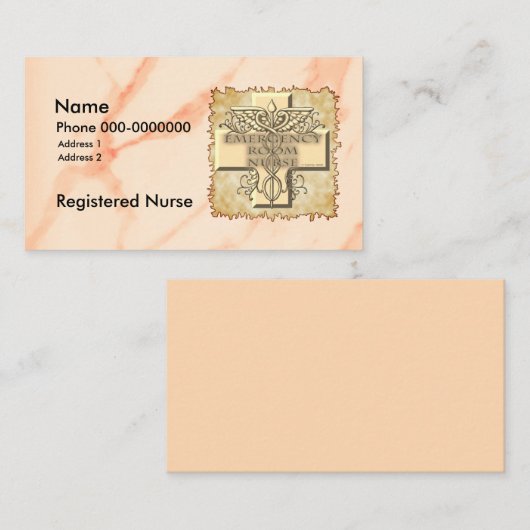 Cross Caduceus ER Verpleegkundige Visitekaartje (Voorkant / Achterkant)