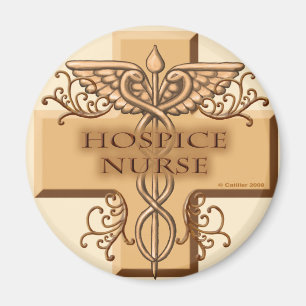 Cross Caduceus Hospice Nurse Magneet