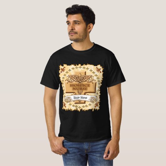 Cross Caduceus Hospice Nurse T-shirt (Voorkant volledig)
