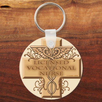 Cross Caduceus LVN Nurse Sleutelhanger
