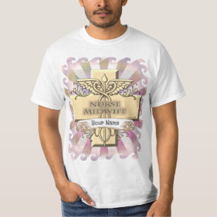Cross Caduceus vroedvrouw verpleegster T-shirt