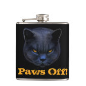 Cross Cat zegt dat Paws uit is. Heupfles (Voorkant)