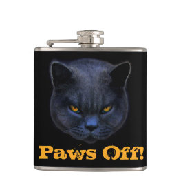 Cross Cat zegt dat Paws uit is. Heupfles
