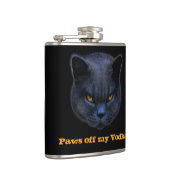 Cross Cat zegt dat Paws van mijn wodka af is. Heupfles (Rechts)