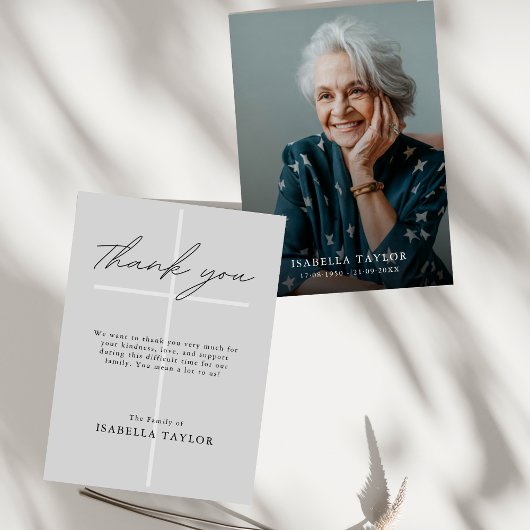 Cross Catholic Memorial Foto Grijs Dank u Kaart