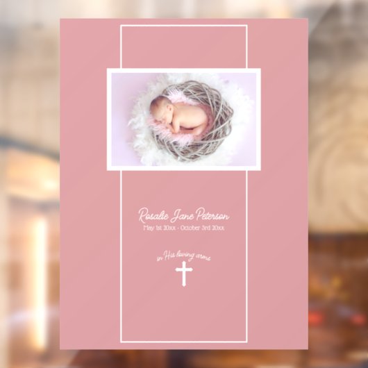 Cross Christelijk Baby Memorial begrafenisbanner Raamsticker (Vel 2)