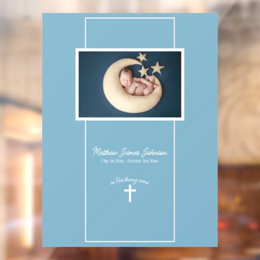 Cross Christelijk Baby Memorial begrafenisbanner Raamsticker (Vel 2)