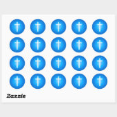 Cross - Christelijk Blue Sticker (Vel)
