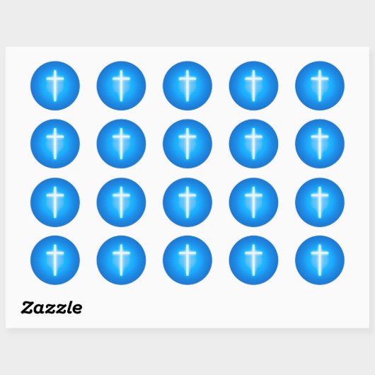 Cross - Christelijk Blue Sticker (Vel)