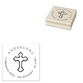 Cross Christelijk familie retour adres Rubberstempel (Gestempeld)