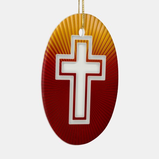 Cross - Christelijk versiering Keramisch Ornament (Rechts)