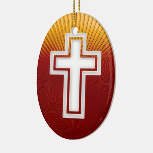 Cross - Christelijk versiering Keramisch Ornament (Links)