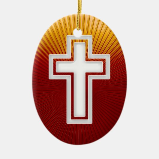 Cross - Christelijk versiering Keramisch Ornament (Voorkant)