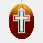 Cross - Christelijk versiering Keramisch Ornament (Achterkant)