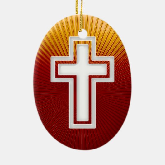 Cross - Christelijk versiering Keramisch Ornament (Achterkant)