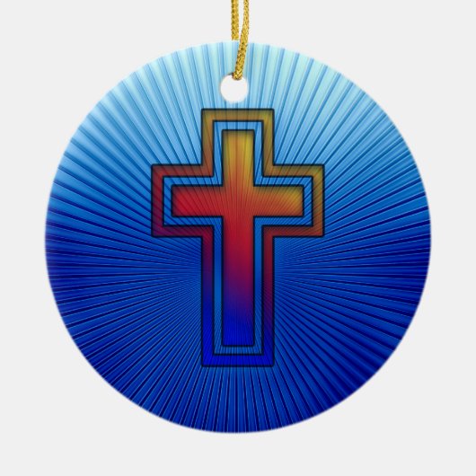 Cross - Christelijk versiering Keramisch Ornament (Voorkant)