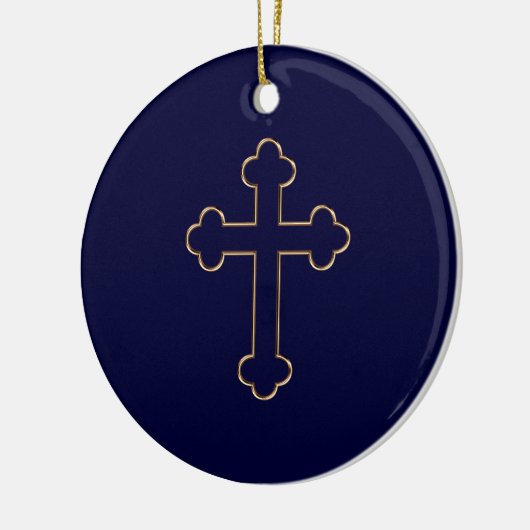 Cross - Christelijk versiering Keramisch Ornament (Links)
