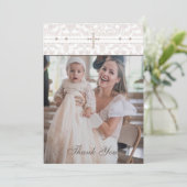 Cross Christian Baptism Photo Thank You Card Bedankkaart (Staand voorkant)