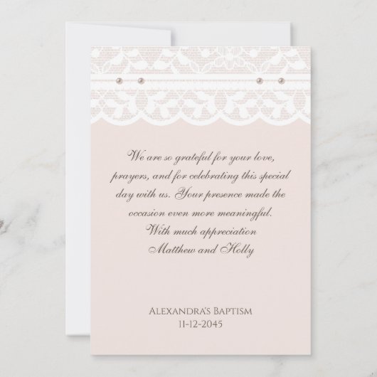 Cross Christian Baptism Photo Thank You Card Bedankkaart (Achterkant)