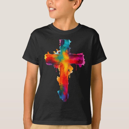 Cross Christian Religious Believe Blessed Faith Gr T-shirt (Voorkant)