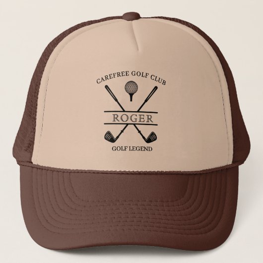 Cross Club Golf Naam Golf Hoed Trucker Pet (Voorkant)