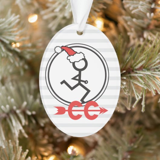 Cross Country Back Text Custom Holiday Runner © Ornament (Boom)