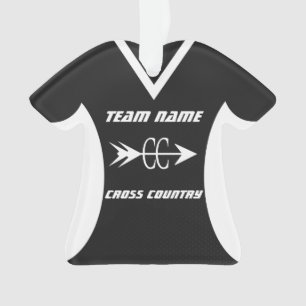 Cross Country Black Sports Jersey Foto Ornament