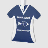 Cross Country Blauwe Sport Jersey Foto Ornament (voorkant)