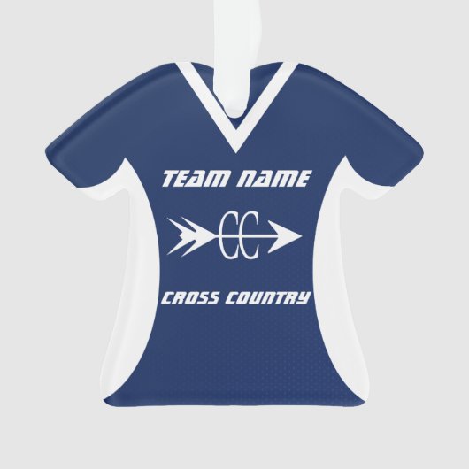 Cross Country Blauwe Sport Jersey Foto Ornament (voorkant)